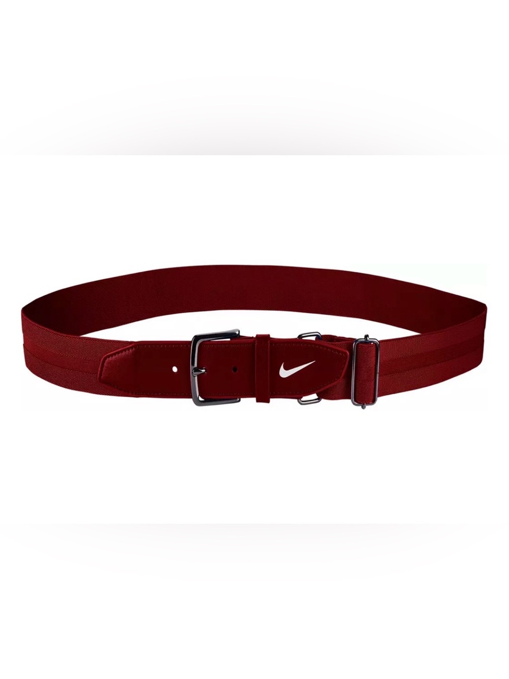 Nike Men’s Burgundy Athletic Belt with White Swoosh baseball softball